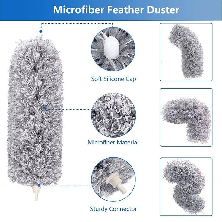 Flexible Mop Duster for Quick and Easy Cleaning with Long Rod