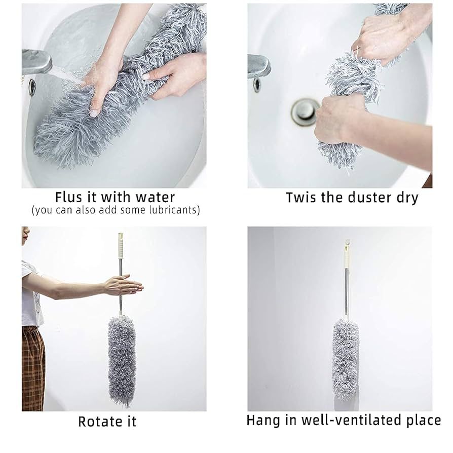 Flexible Mop Duster for Quick and Easy Cleaning with Long Rod