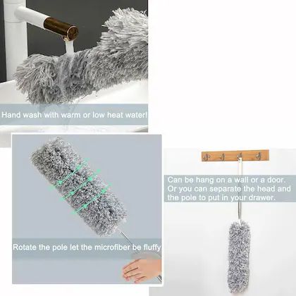Flexible Mop Duster for Quick and Easy Cleaning with Long Rod